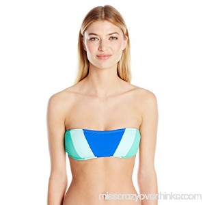 Nautica Women's Shades of The Sea Color Block Bandeau Bikini Top Azure B01MUHNV7F